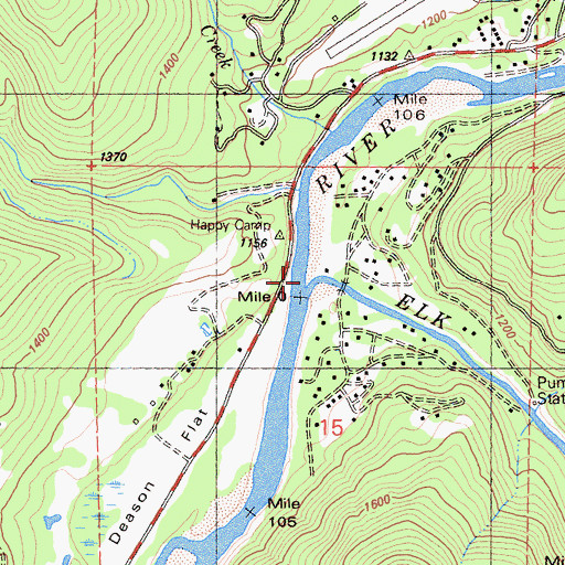 Topographic Map of Elk Creek, CA