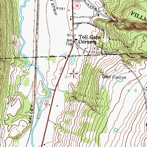 Topographic Map of Cayuga Lake Estates Mobile Home Park, NY