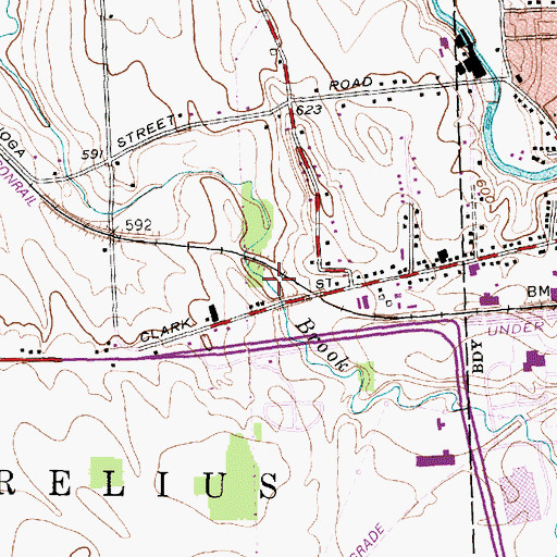 Topographic Map of Cooper's Mobile Home Park, NY