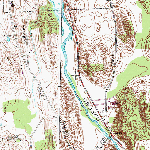 Topographic Map of Hidden Acres Mobile Home Park, NY