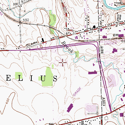 Topographic Map of Johnson Mobile Home Park South, NY