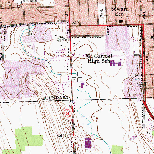 Topographic Map of Southside Home for Adults, NY