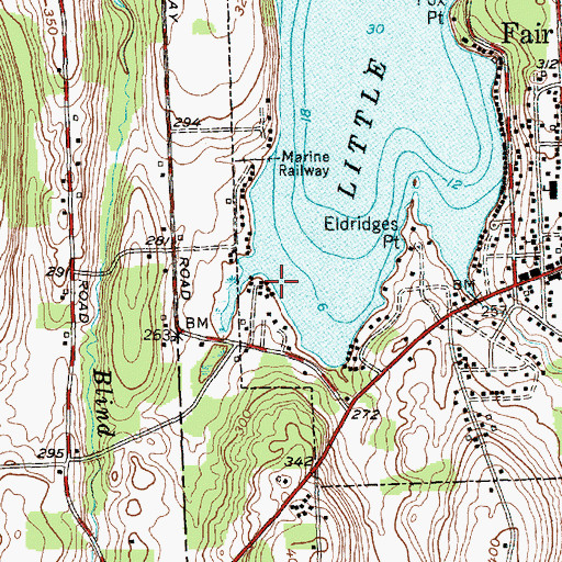 Topographic Map of Anchor Resort and Marina, NY