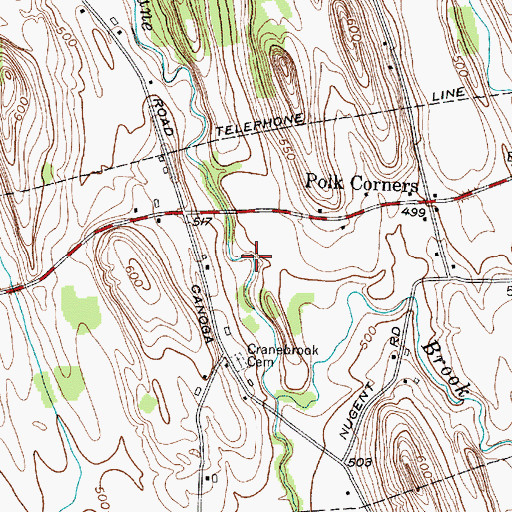 Topographic Map of Cranebrook Golf Course, NY