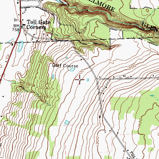 Topographic Map of Fillmore Golf Club, NY