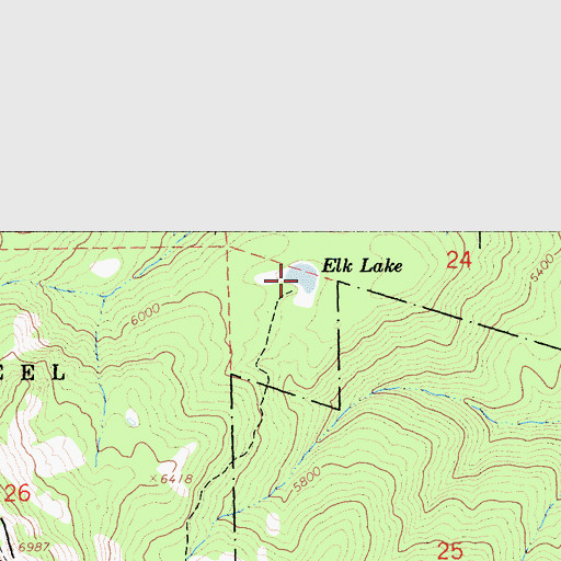 Topographic Map of Elk Lake, CA