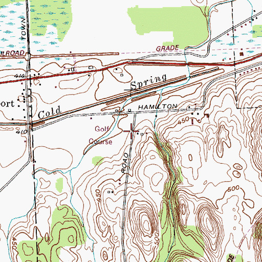 Topographic Map of Meadowbrook Golf Course, NY