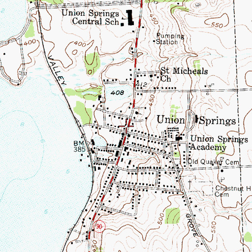 Topographic Map of Springport Free Library, NY