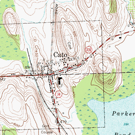 Topographic Map of Stewart B Lang Memorial Library, NY