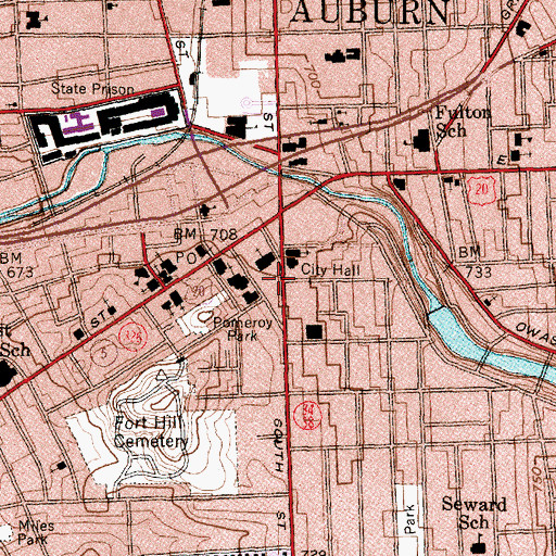 Topographic Map of Seward House Museum, NY