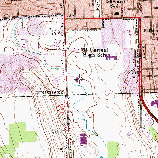 Topographic Map of Auburn Armory, NY