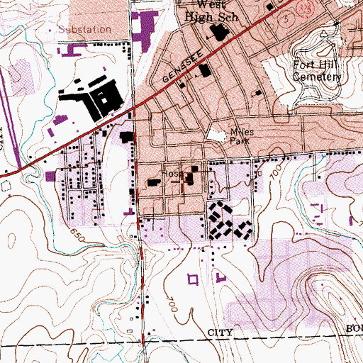 Topographic Map of Mercy Health and Rehabilitation Center Nursing Home, NY