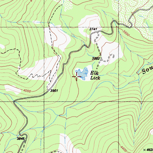 Topographic Map of Elk Lick, CA