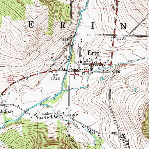 Topographic Map of Erin Post Office, NY