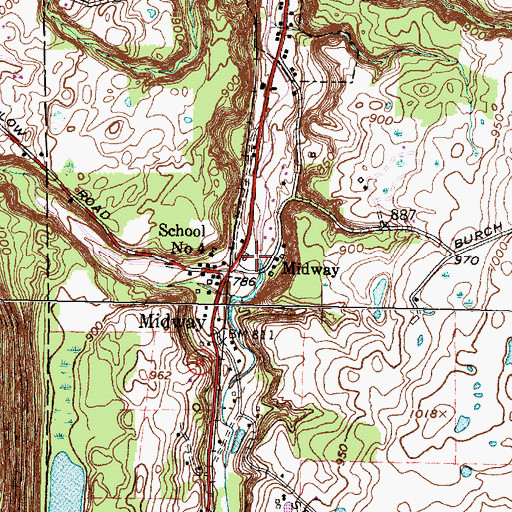 Topographic Map of Millport Post Office, NY