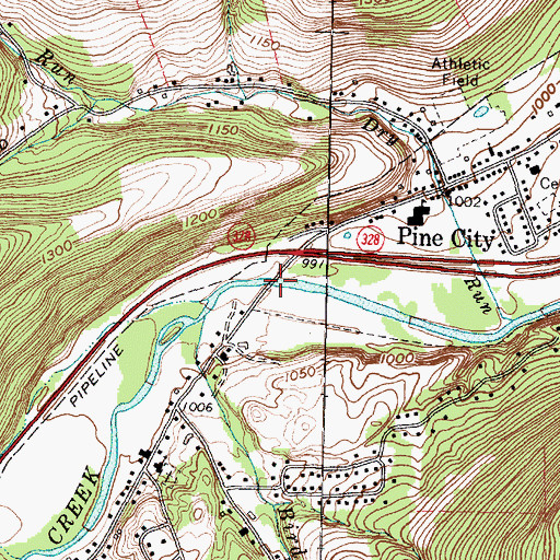 Topographic Map of Seeley Creek Bridge, NY