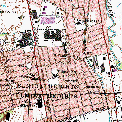 Topographic Map of Steele Memorial Library, NY