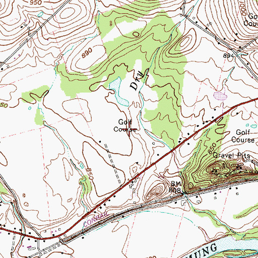Topographic Map of Chemung Golf Course, NY
