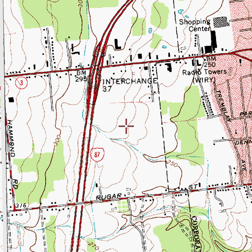 Topographic Map of Plattsburgh Consumer Square Shopping Center, NY