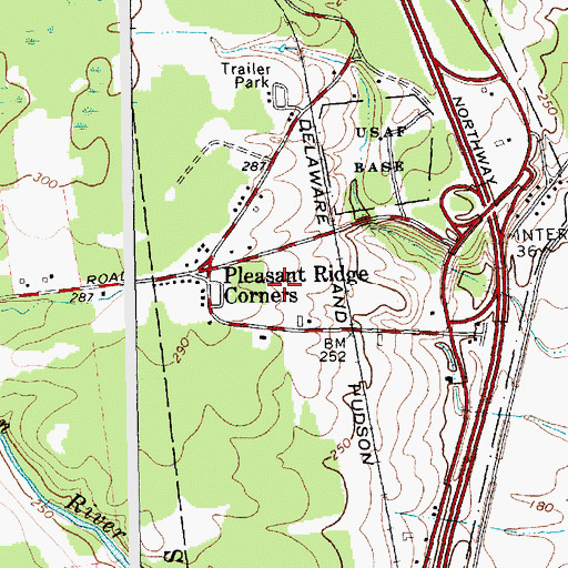 Topographic Map of Chasands Mobile Home Park, NY