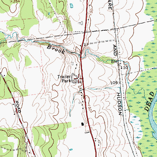 Topographic Map of Northway Mobile Home Park, NY