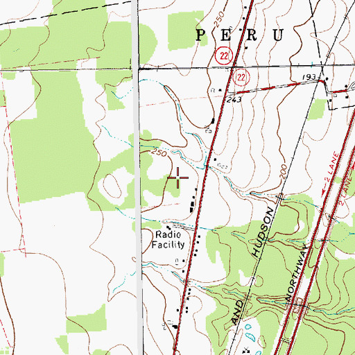 Topographic Map of South Acres Mobile Home Park, NY