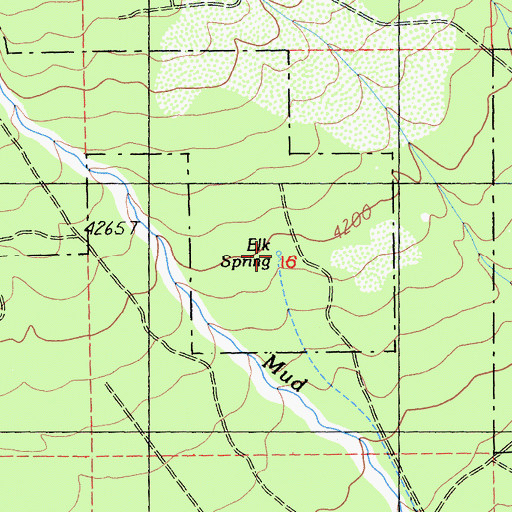 Topographic Map of Elk Spring, CA