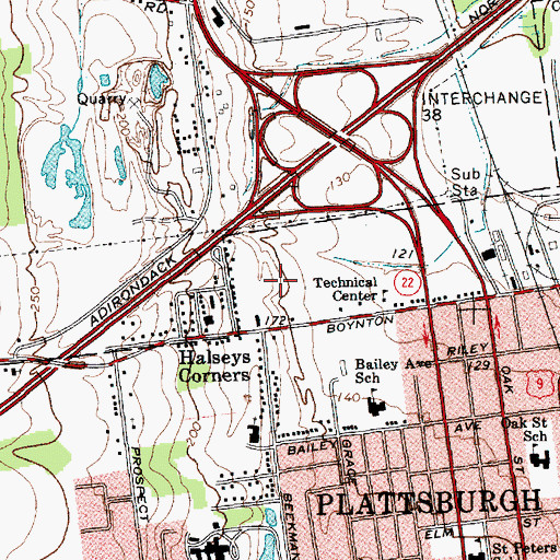 Topographic Map of Beekman Towers Assisted Living Center, NY