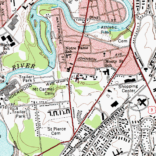 Topographic Map of Evergreen Valley Nursing Home, NY