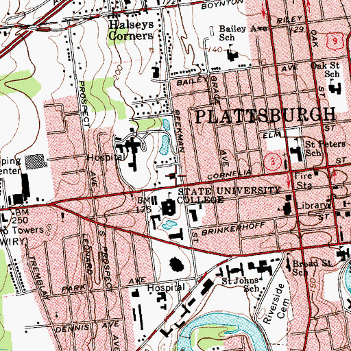 Topographic Map of Samuel F Vilas Home Assisted Living Center, NY
