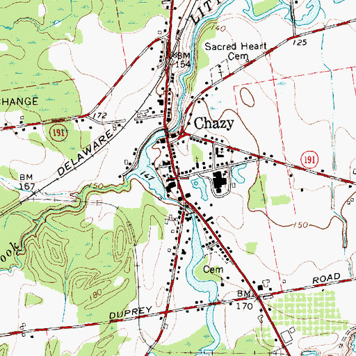 Topographic Map of Chazy Public Library, NY