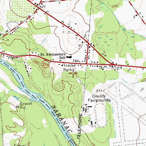 Topographic Map of Morrisonville Armory, NY