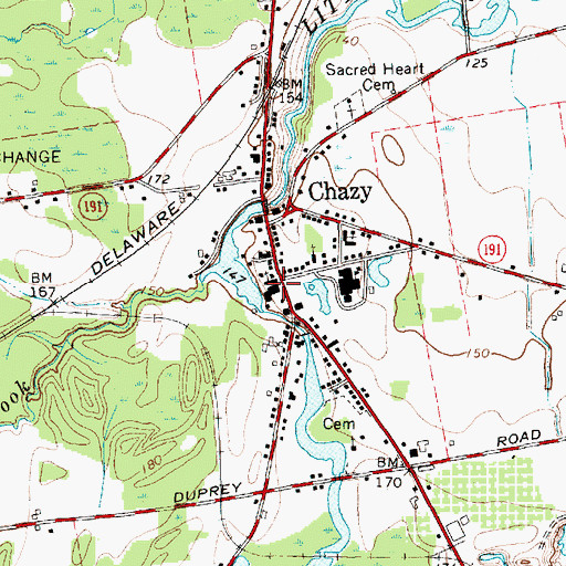 Topographic Map of Chazy Town Hall, NY