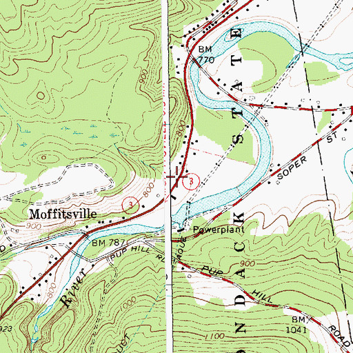 Topographic Map of Saranac Town Hall, NY