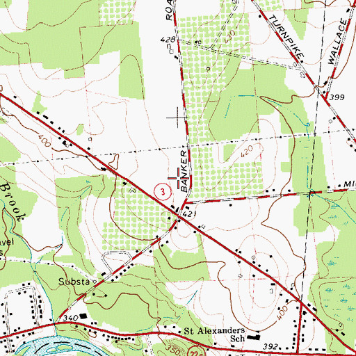 Topographic Map of Banker Road Industrial Park, NY