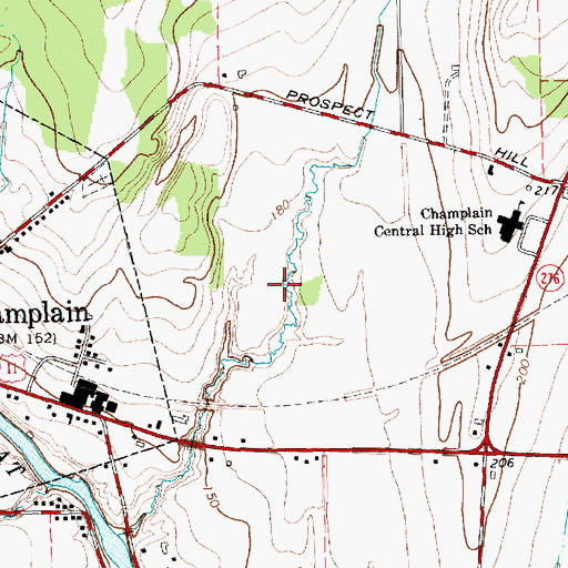 Topographic Map of Champlain Industrial Park, NY