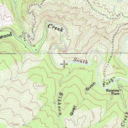 Topographic Map of Elkhorn Creek, CA