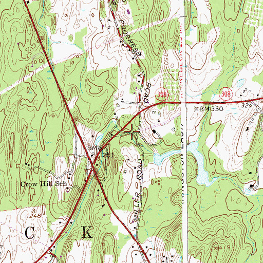 Topographic Map of Pilgrim's Progress Road Bridge, NY