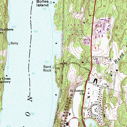 Topographic Map of New York Central Railroad Bridge, NY