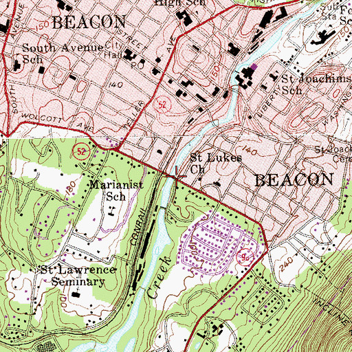 Topographic Map of Fishkill Creek Bridge, NY