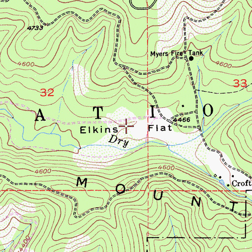 Topographic Map of Elkins Flat, CA