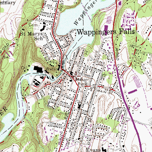 Topographic Map of Grinnell Library, NY