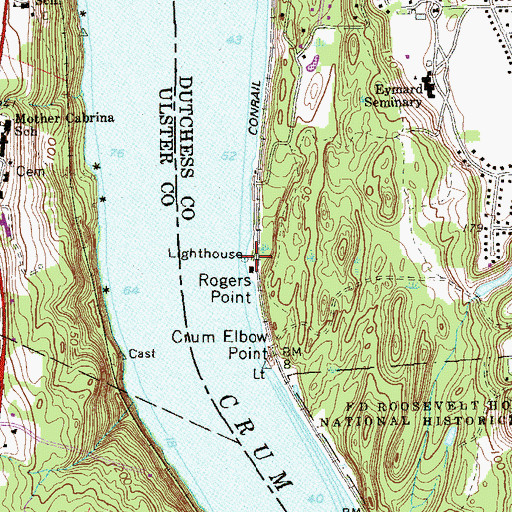 Topographic Map of Rogers Point Boat Club, NY
