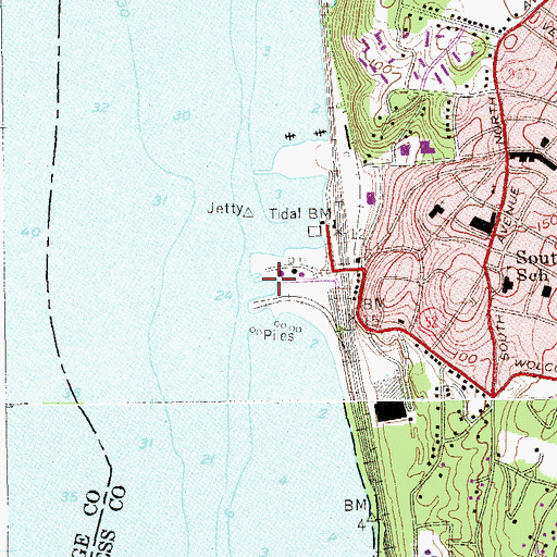Topographic Map of Dutchess Boat Club of Beacon, NY