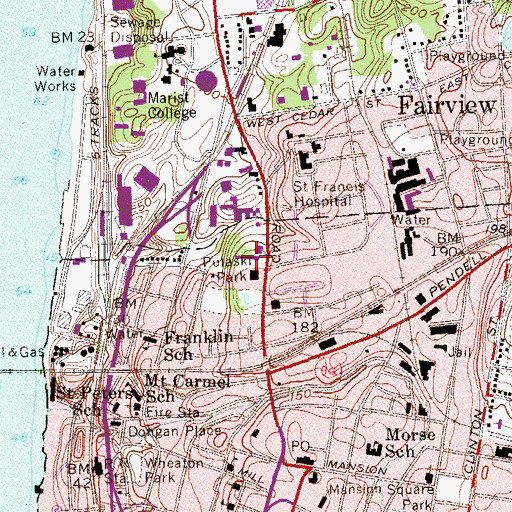 Topographic Map of Dutchess Manor Assisted Living Facility, NY
