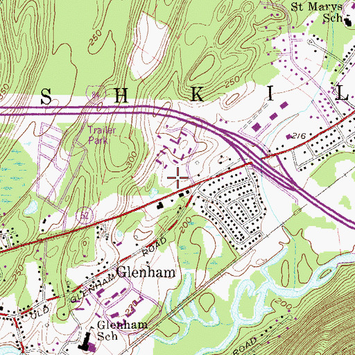 Topographic Map of Fishkill Town Hall, NY