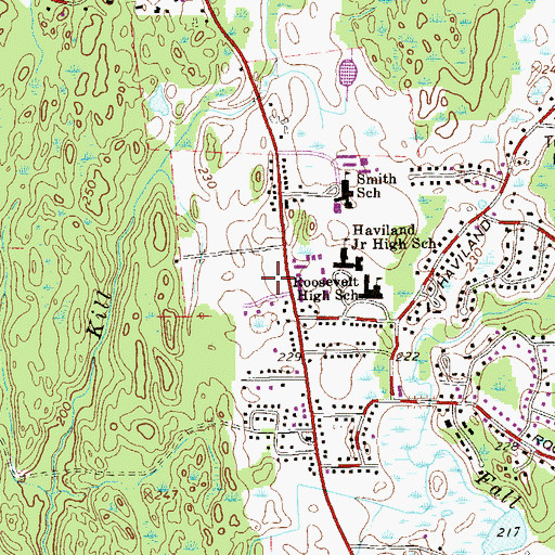 Topographic Map of Hyde Park Baptist Church, NY