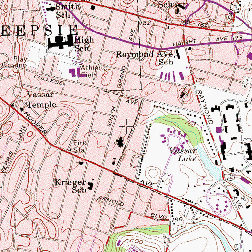 Topographic Map of Jewish Community Center of Dutchess County, NY