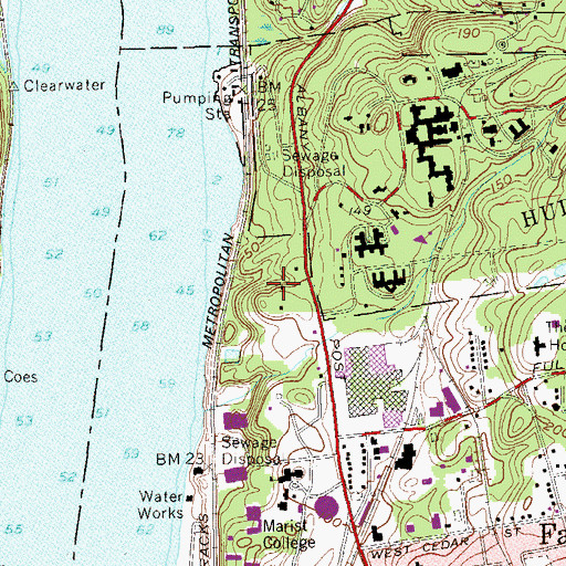 Topographic Map of Marist College Arboretum, NY