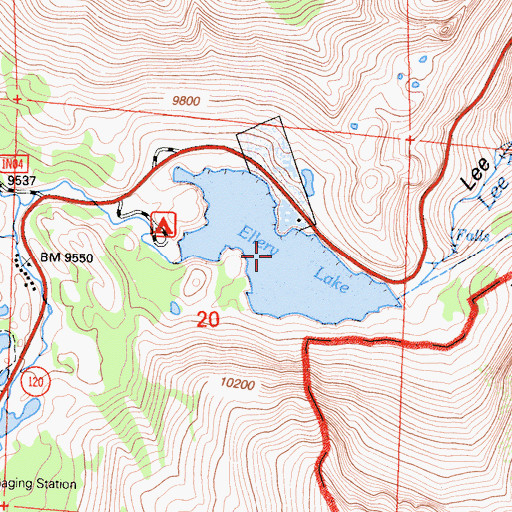 Topographic Map of Ellery Lake, CA